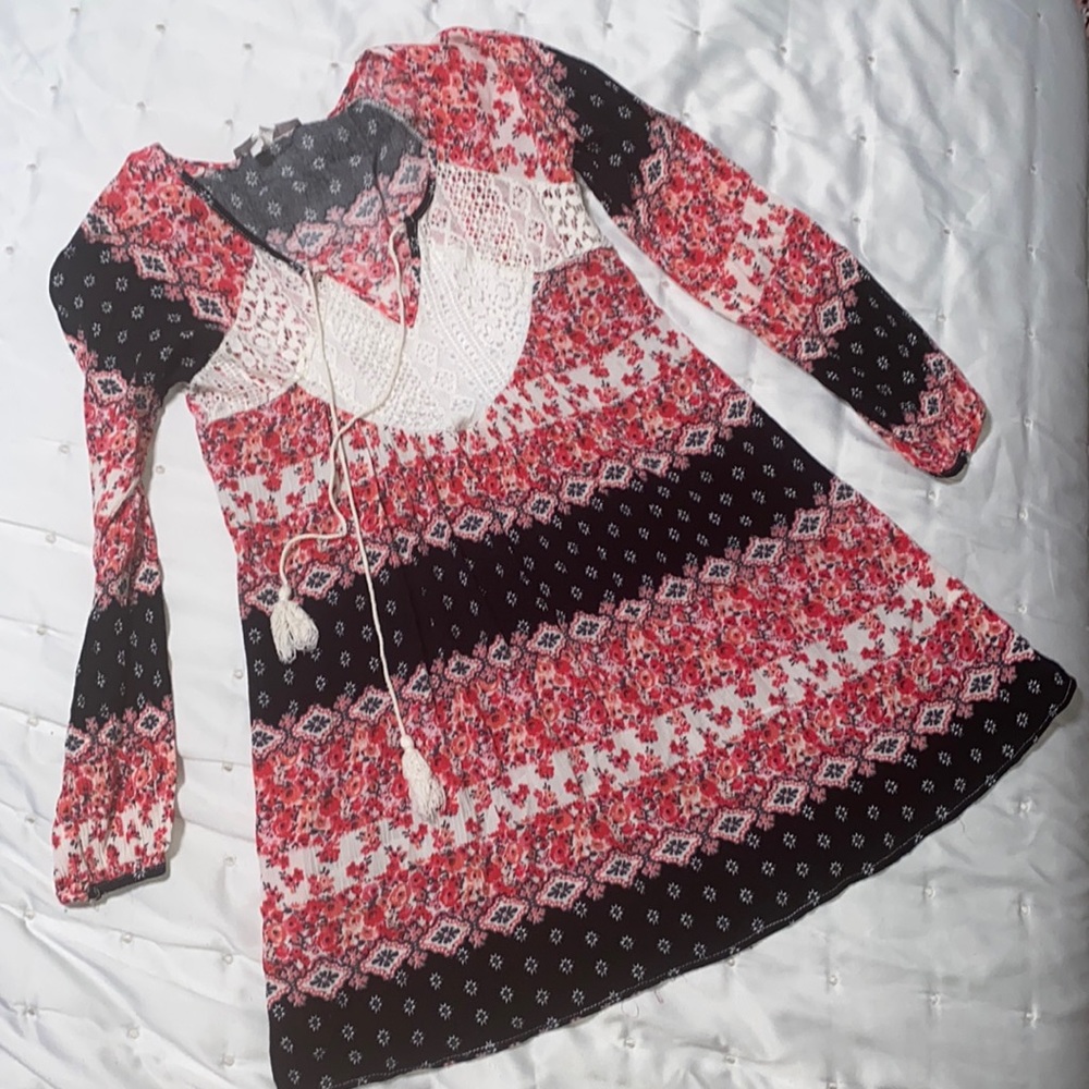 Purple snow patterned dress